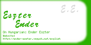 eszter ender business card